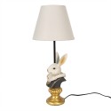 Clayre & Eef Table Lamp Rabbit Ø 23x53 cm  Beige Plastic