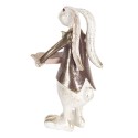 Clayre & Eef Figur Kaninchen 30 cm Weiß Schwarz Polyresin