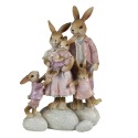 Clayre & Eef Figurine Rabbit 11x6x18 cm Pink Beige Polyresin