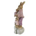 Clayre & Eef Statuetta Coniglio 11x6x18 cm Rosa Beige Poliresina