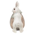 Clayre & Eef Figur Kaninchen 8x5x11 cm Beige Grau Polyresin