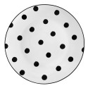 Clayre & Eef Dinner Plate Ø 26 cm White Black Porcelain Round Dots