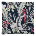 Clayre & Eef Housse de coussin 45x45 cm Noir Rouge Polyester Carré Perroquet et plantes