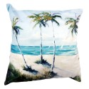 Clayre & Eef Cushion Cover 45x45 cm Blue Green Polyester Square Palm Trees