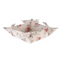 Clayre & Eef Bread Basket 35x35x8 cm Beige Cotton Roses