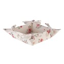 Clayre & Eef Bread Basket 35x35x8 cm Beige Cotton Roses