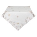 Clayre & Eef Nappe 100x100 cm Blanc Marron Coton Carré Lapin