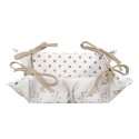 Clayre & Eef Bread Basket 35x35x8 cm White Brown Cotton Square Rabbit