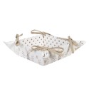 Clayre & Eef Bread Basket 35x35x8 cm White Brown Cotton Square Rabbit