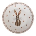 Clayre & Eef Dinner Plate Ø 26 cm Beige Brown Porcelain Round Rabbit
