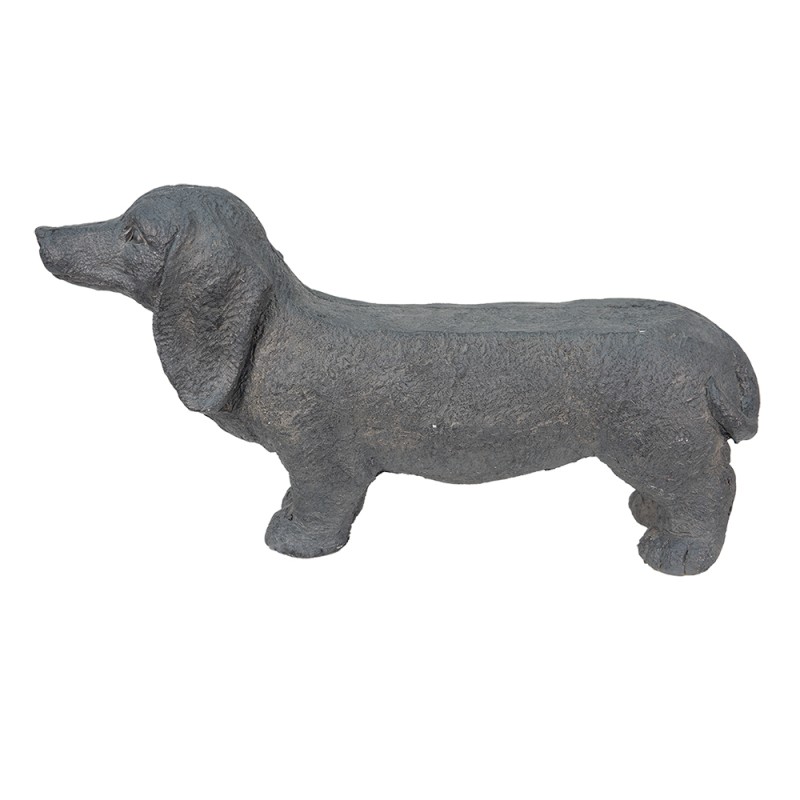 Clayre & Eef Figur Hund 74x19x39 cm Grau Stein