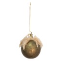 Clayre & Eef Christmas Bauble Ø 15x20 cm Gold colored Metal Round