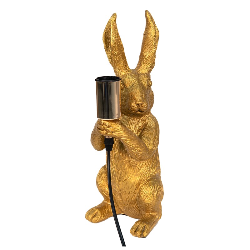 Clayre & Eef Desk Lamp Rabbit 13x17x36 cm  Gold colored Plastic