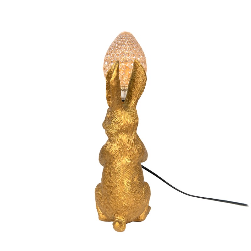 Clayre & Eef Schreibtischlampe Kaninchen 13x17x36 cm  Goldfarbig Kunststoff