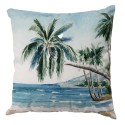 Clayre & Eef Cushion Cover 45x45 cm Blue Green Polyester Palm Trees