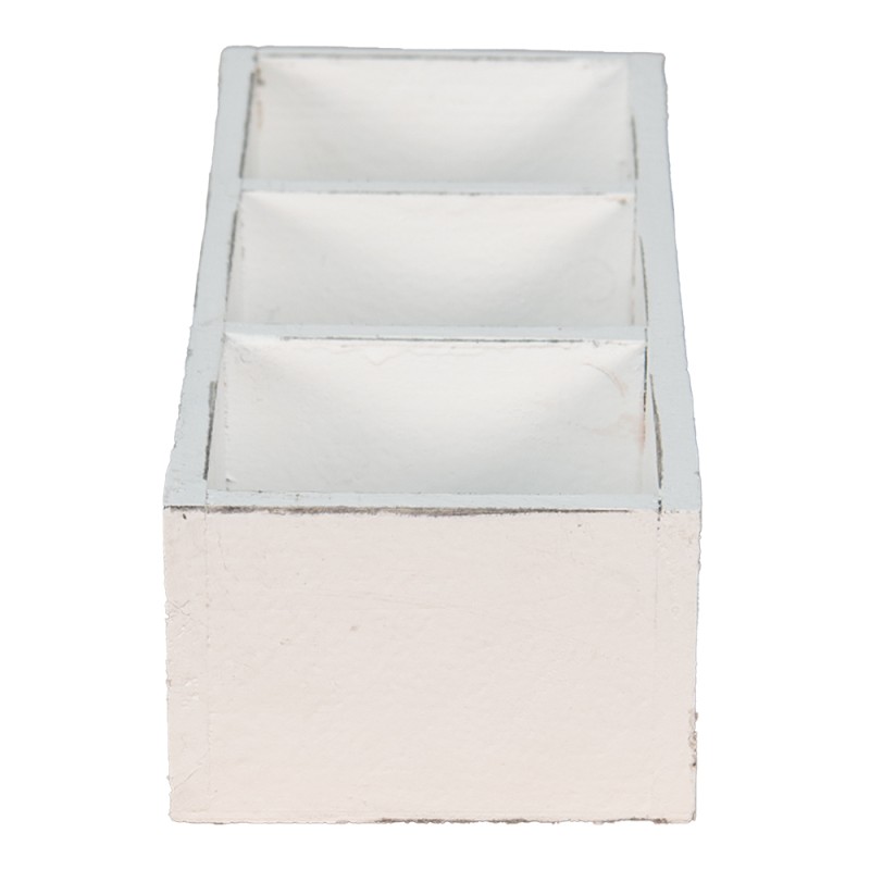 Clayre & Eef Wooden Box 33x12x7 cm White Wood Rectangle