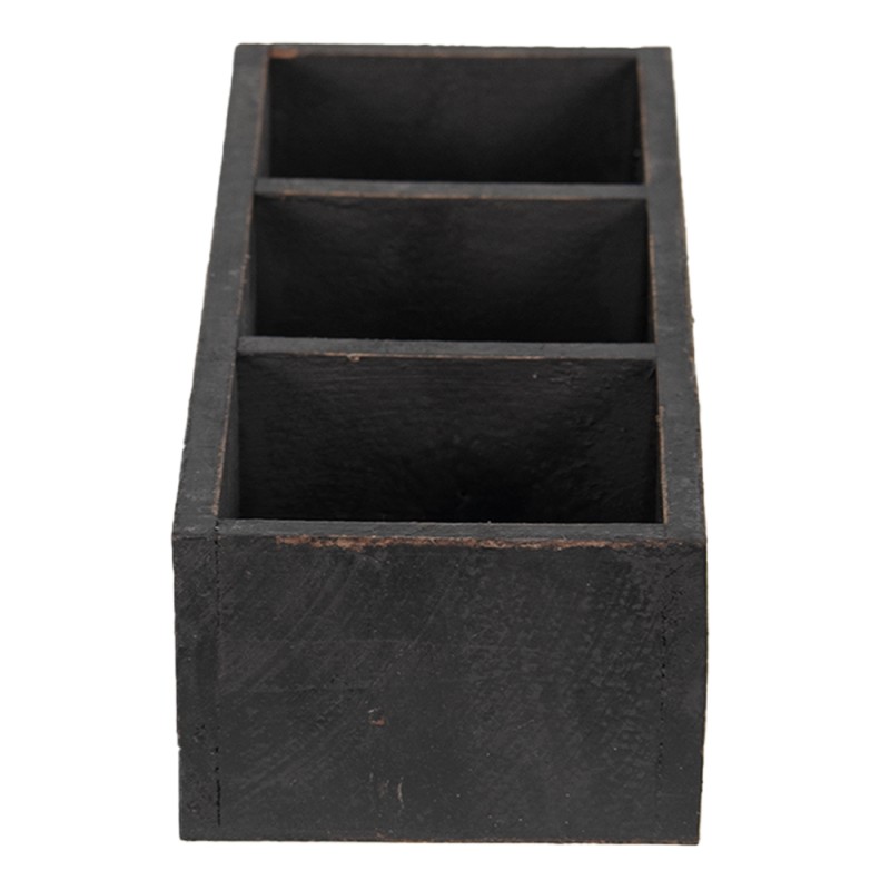 Clayre & Eef Wooden Box 33x12x7 cm Black Wood Rectangle