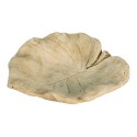 Clayre & Eef Bird Feeder Tray Leaf 22x22x6 cm Beige Stone Oval