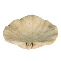 Clayre & Eef Bird Feeder Tray Leaf 22x22x6 cm Beige Stone Oval