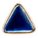 Clayre & Eef Door Knob 5 cm Blue White Ceramic Triangle