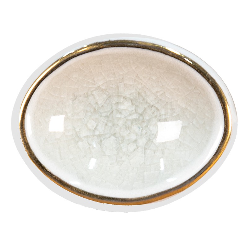Clayre & Eef Poignée de porte 4 cm Blanc Céramique