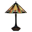LumiLamp Lampe de table Tiffany Ø 41x54 cm Vert Marron Verre Zinc