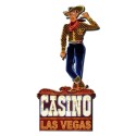 Clayre & Eef Wanddecoratie  35x70 cm Bruin Blauw Ijzer Casino Las Vegas