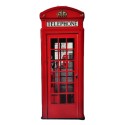 Clayre & Eef Wall Decoration 30x75 cm Red White Iron Telephone