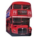 Clayre & Eef Wall Decoration Bus 60x80 cm Red Black Iron Route 73