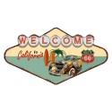 Clayre & Eef Wanddecoratie  49x27 cm Groen Rood Ijzer Welcome to California