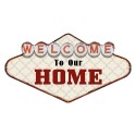 Clayre & Eef Wall Decoration 49x27 cm Beige Red Iron Welcome to our Home