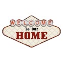 Clayre & Eef Wall Decoration 49x27 cm Beige Red Iron Welcome to our Home