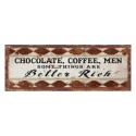 Clayre & Eef Text Sign 36x13 cm Brown Black Iron Rectangle Chocolate, coffie, men