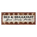 Clayre & Eef Plaque de texte 36x13 cm Marron Blanc Fer Rectangle Bed&Breakfast You make Both