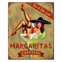 Clayre & Eef Plaque de texte 20x25 cm Marron Rouge Fer Rectangle Margaritas especial