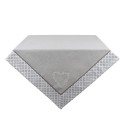 Clayre & Eef Tischdecke 100x100 cm Grau Weiß Baumwolle Quadrat Herzen Karos