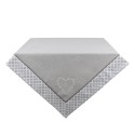 Clayre & Eef Tovaglia 150x250 cm Grigio Bianco Cotone Rettangolo Cuori quadri