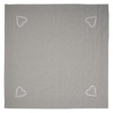 Clayre & Eef Tablecloth 150x250 cm Grey White Cotton Rectangle Hearts Diamonds
