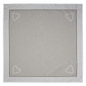 Clayre & Eef Tablecloth 150x150 cm Grey White Cotton Square Hearts Diamonds