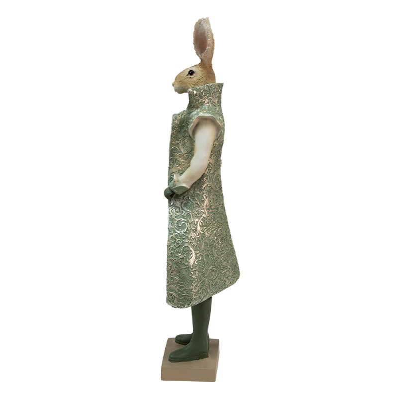 Clayre & Eef Figurine Rabbit 61 cm Green Brown Polyresin