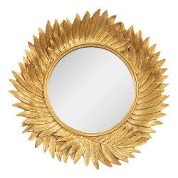 Clayre & Eef Mirror Ø 25 cm Golden color Plastic