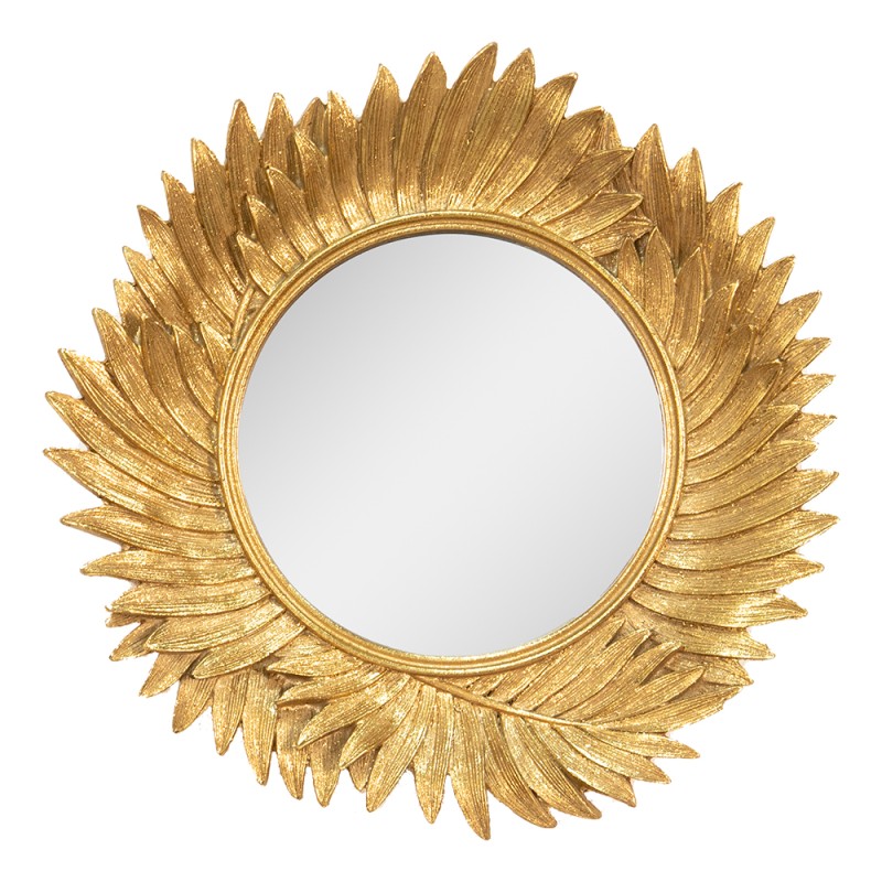 Clayre & Eef Mirror Ø 25 cm Gold colored Plastic Round