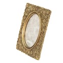 Clayre & Eef Photo Frame 10x15 cm Gold colored Plastic Rectangle Flowers