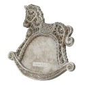 Clayre & Eef Photo Frame Rocking Horse 10x6 cm Silver colored Plastic