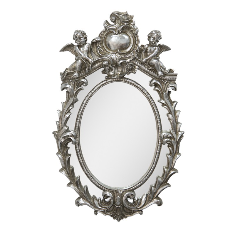 Clayre & Eef Specchio 35x55 cm Color argento Plastica Ovale Angeli
