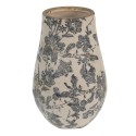Clayre & Eef Vase Ø 13x20 cm Grey Ceramic Flowers