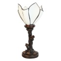LumiLamp Tiffany Tischlampe 32 cm Weiß Braun Glas