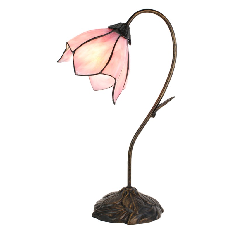 LumiLamp Lampada da tavolo Tiffany 48 cm Rosa Vetro