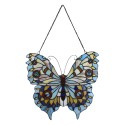 LumiLamp Tiffany Glasscheiben Schmetterling 40x60 cm Blau Glas