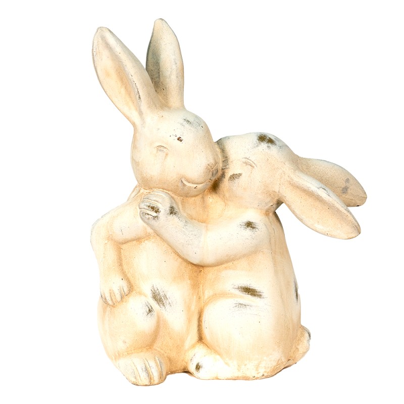 Clayre & Eef Figur Kaninchen 20x10x25 cm Beige Keramik